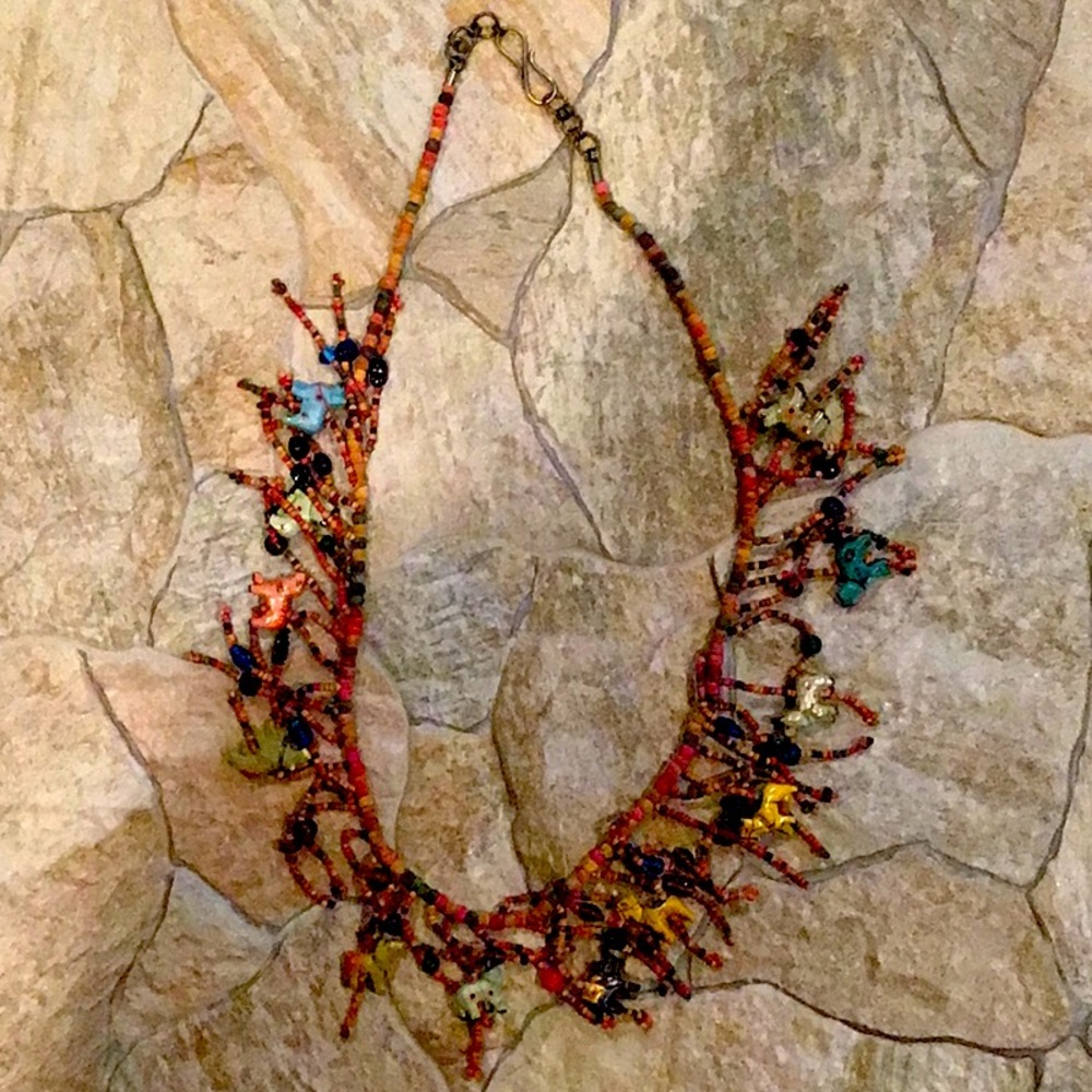 Beaded necklace with Animals
